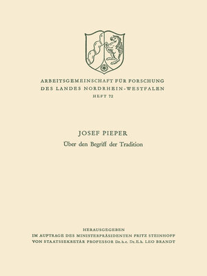 cover image of Über den Begriff der Tradition